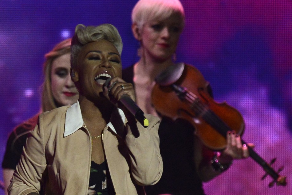 British singer Emeli Sande performs during the BRIT Awards, celebrating British pop music, at the O2 Arena in London February 20, 2013.