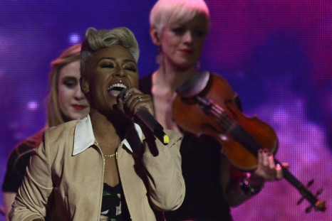 British singer Emeli Sande performs during the BRIT Awards, celebrating British pop music, at the O2 Arena in London February 20, 2013.