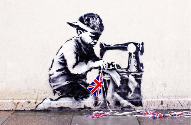 Slave Labour (Bunting Boy) was chiselled off a wall in London and is now up for sale in the USA (liveauctioneers.com) Slave Labour (Bunting Boy) was chiselled off a wall in London and is now up for sale in the USA (liveauctioneers.com)