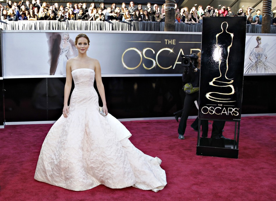Best Actress nominee Jennifer Lawrence for her role in Silver Linings Playbook arrives at the 85th Academy Awards in Hollywood, California February 24, 2013.