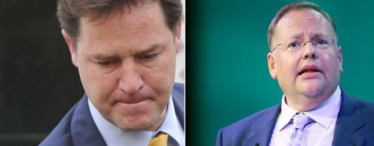 Nick Clegg (l) and Lord Rennard