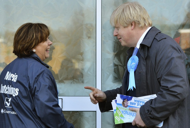 Tory candidate Maria Hutchings (l) has been aided by London Mayor Boris Johnson in her campaign