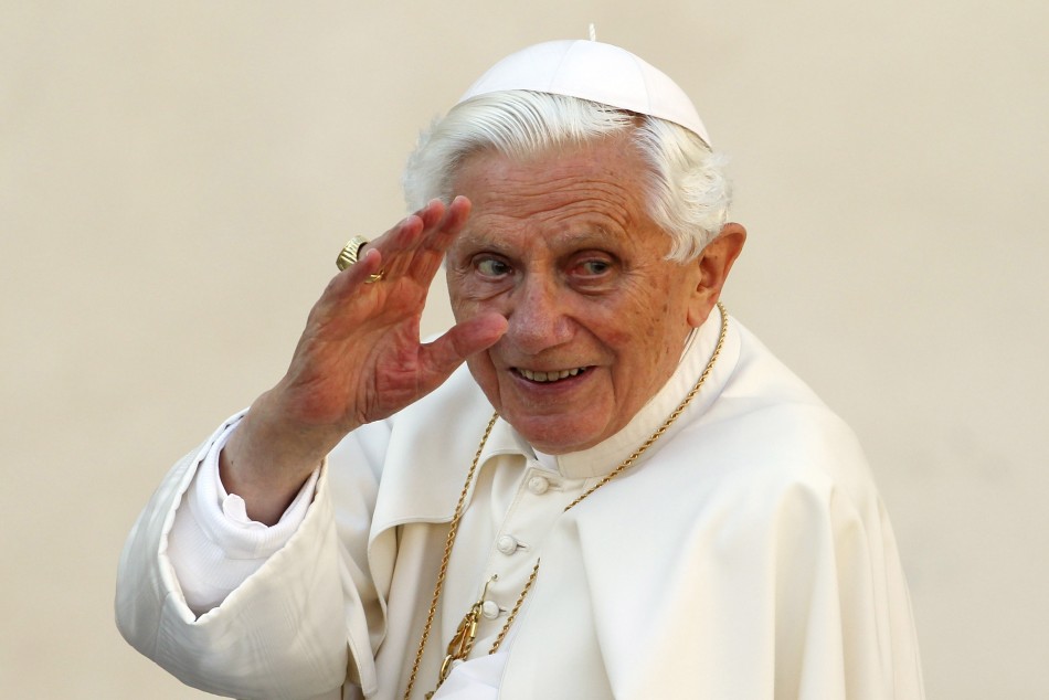 Farewell Pope Benedict waves as he becomes hidden from the world