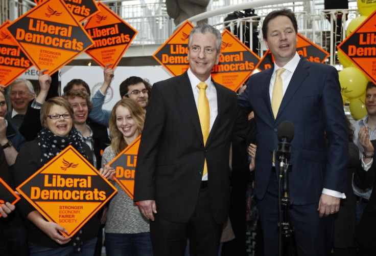 Nick Clegg with Mike Thornton at Eastleigh