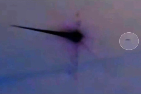 UFO (circled) near meteor