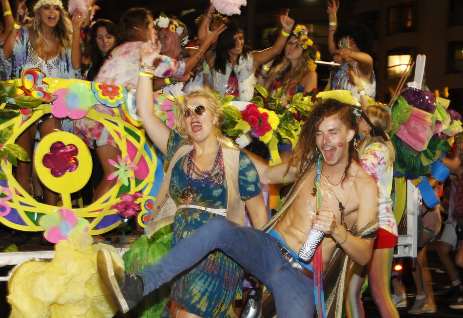 Members of the group Snatch and Grab participate in the 35th annual Sydney Gay and Lesbian Mardi Gras parade March 2, 2013.