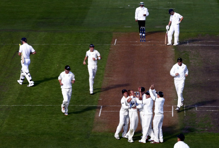 New Zealand Celebrate Kevin Pietersen's Dismisal