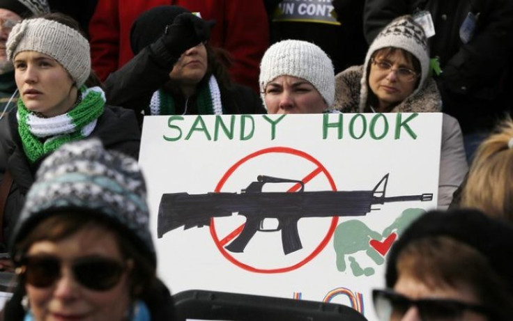 Protesters in the US campaign for tighter gun controls in the wake of the Sandy Hook school shooting in Connecticut that left 26 dead. (Reuters)