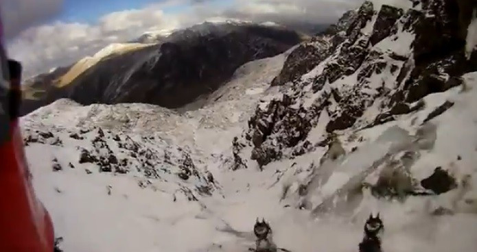 The whole fall was film via Mark Roberts' head-cam (YouTube)
