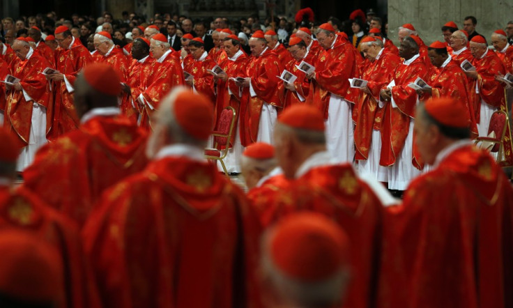 Cardinals attend a mass in St. Peter's Basilica