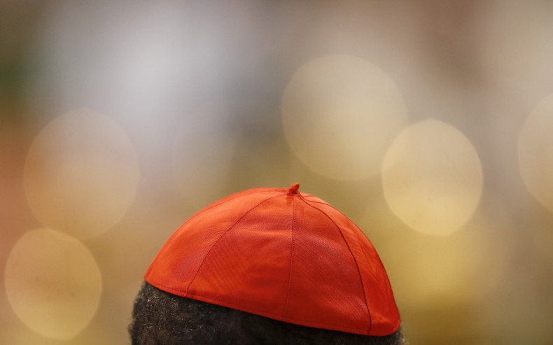A Cardinal cap is pictured during a mass in St. Peter's Basilica at the Vatican March 12, 2013. All cardinals, including those over 80 who will not vote in the conclave, celebrate Mass in St Peter's Basilica to pray for the election of the new pope. The M