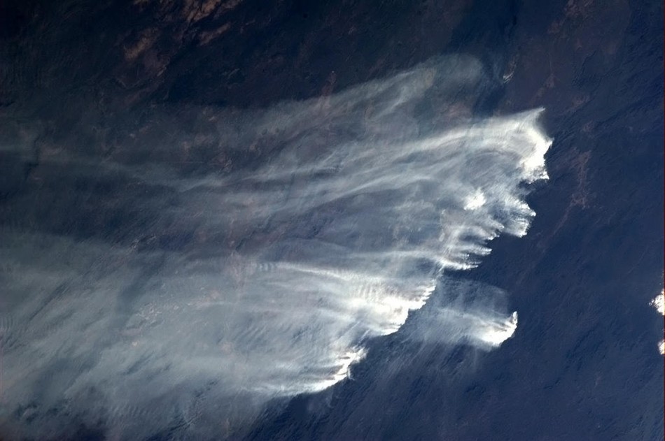 Bushfires in Australia as pictured by Chris Hadfield from ISS Bushfires in Australia as pictured by Chris Hadfield from ISS