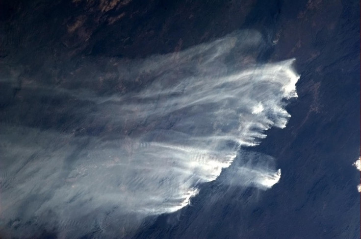 Bushfires in Australia as pictured by Chris Hadfield from ISS