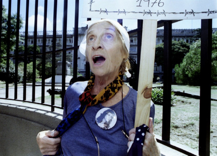 A 'Mother of the Disappeared' protests on the 20th anniversary of her daughter's disappearance at the hands of the military junta iduring Argentina's Dirty War.