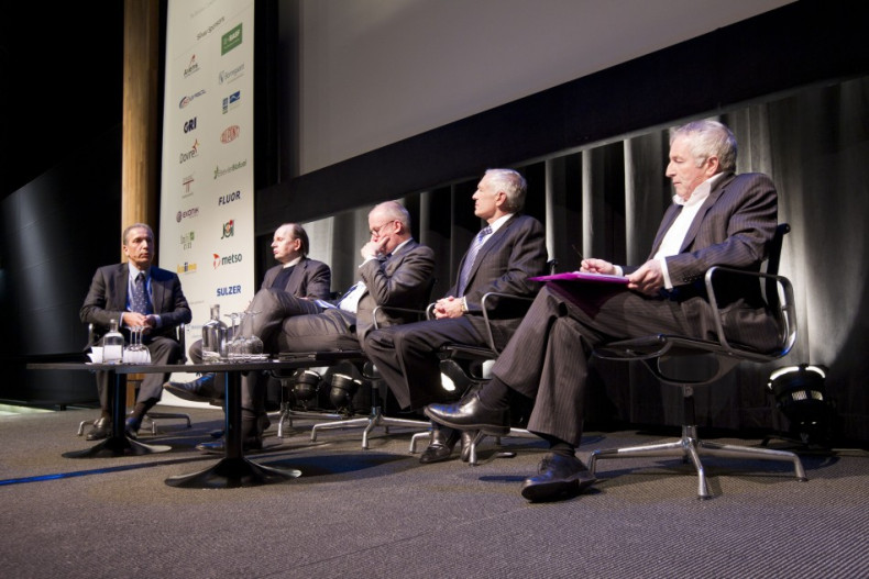 L-R - Rogerio Manso (Solazyme), Petri Vasara (Pöyry Global BioFutures), Philip New (BP Biofuels), General Wesley Clark (NATO Growth Energy) at the World Biofuels Market conference (Photo: courtesy of World Biofuels Market)