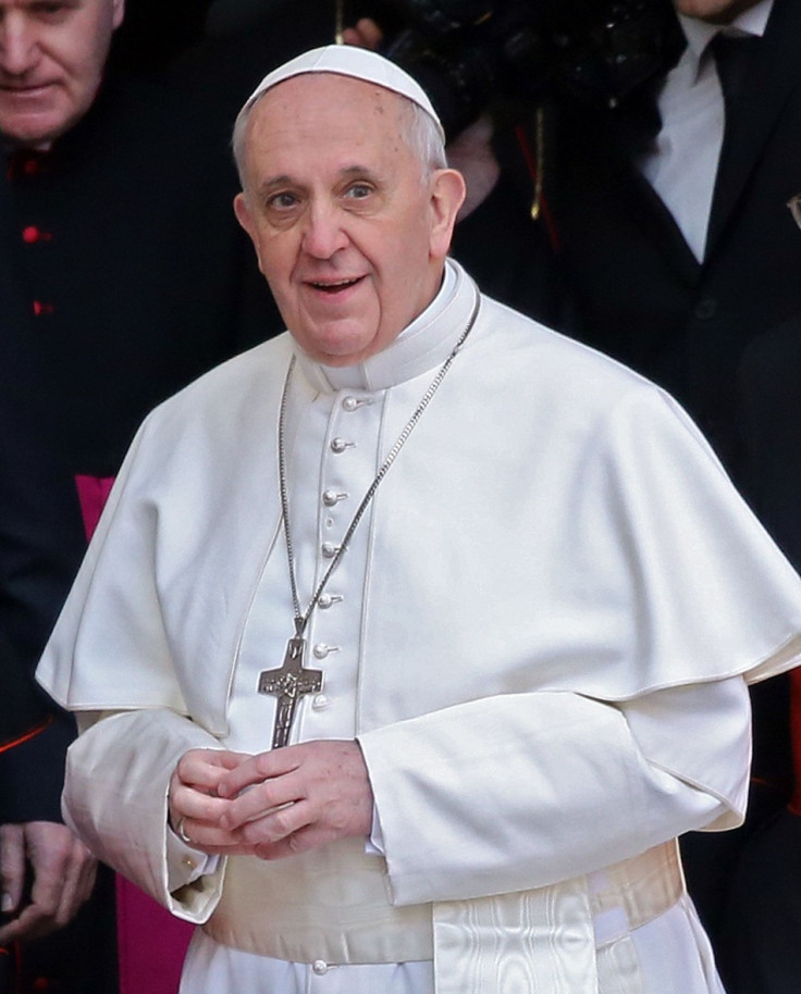 Newly elected Pope Francis, Cardinal Jorge Mario Bergoglio of Argentina leaves after praying at basilica in Rome