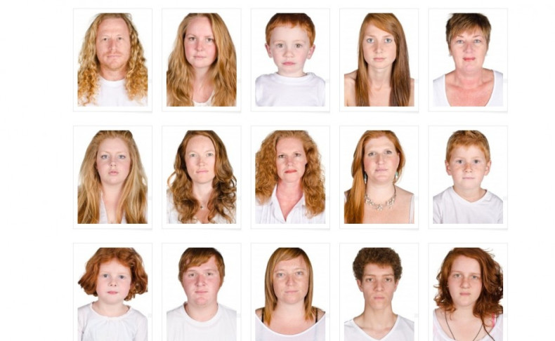 Some of the 500 subjects photographed for I Collect Gingers