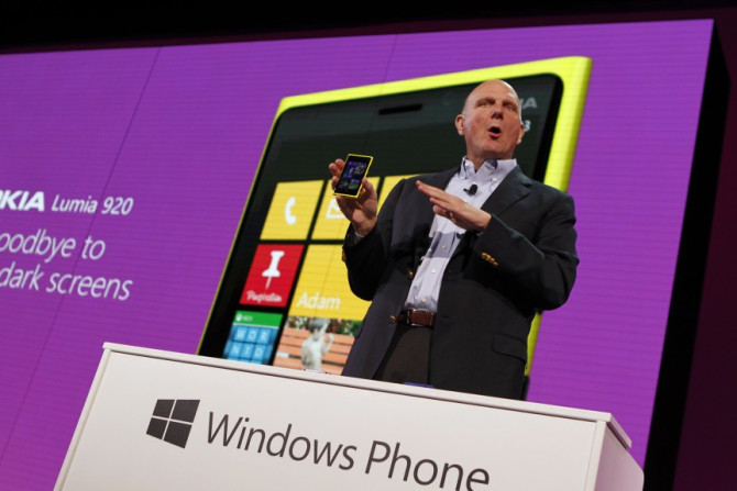 Microsoft CEO Steve Ballmer at the launch of Windows Phone 8