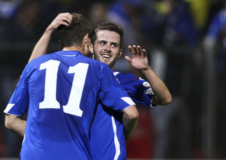 Edin Dzeko and Miralem Pjanic