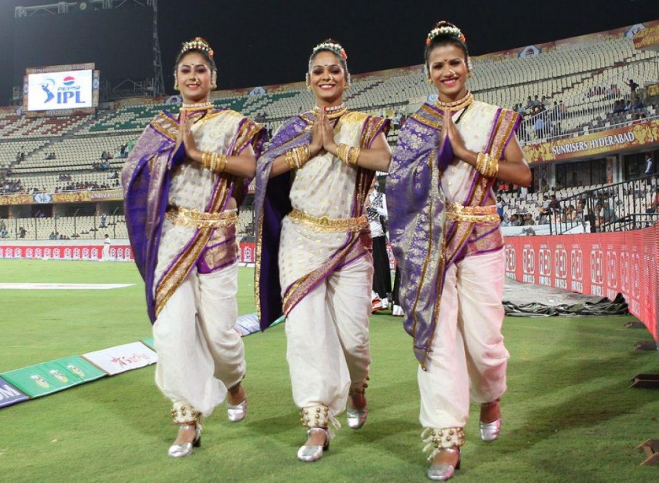 Pune Warriors cheerleaders during match 3 of of the Pepsi Indian Premier League between The Sunrisers Hyderabad and The Pune Warriors held at the Rajiv Gandhi International Stadium, Hyderabad on the 5th April 2013