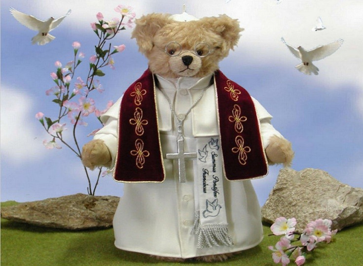 Holy Bear for sale: Pope Francis spectacles included