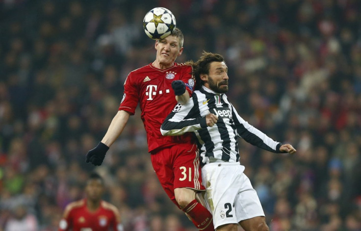 Bastian Schweinsteiger (L) and Andrea Pirlo