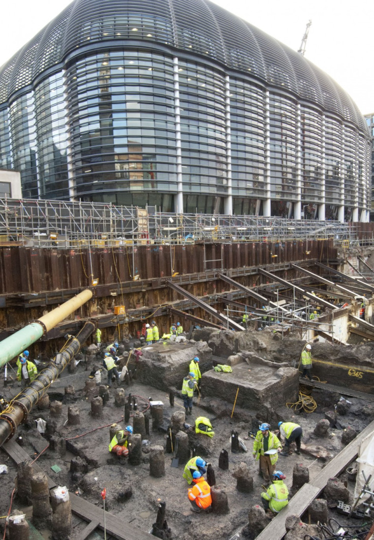 View of the excavations at Bloomberg Place looking south east