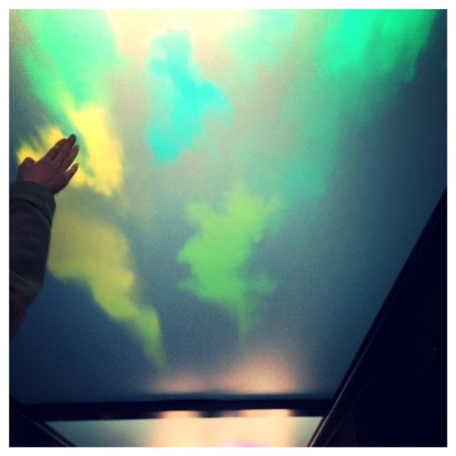 As part of an interactive installation, the path to House of Senses explodes with colour at the touch of a hand Be Open, A Sensory Overload