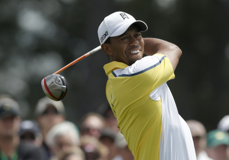 Woods in action at the Augusta Masters