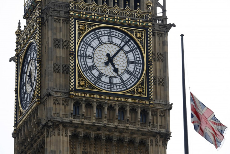 A Union flag flies at half mast next to the Big Ben clock tower following the death of Margaret thatcher (Reuters