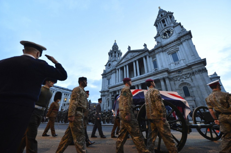 Military practice Thatcher's funeral at St Paul's Cathedral