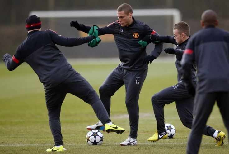 Manchester United players during training