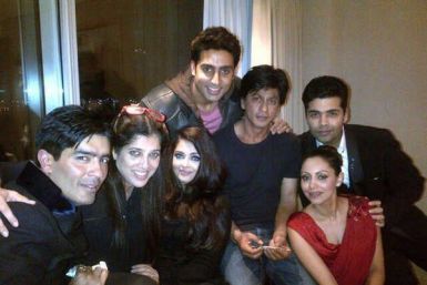 Shah Rukh Khan seen with Karan Johar and others post TOIFA Awards