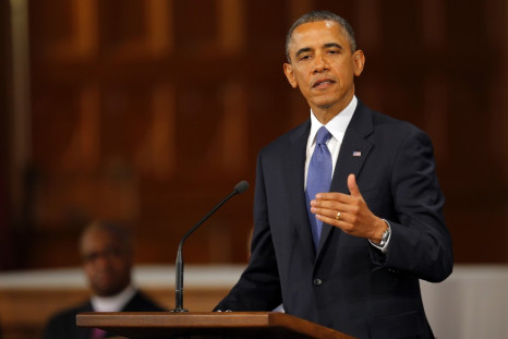 U.S. President Barack Obama speaks at an interfaith memorial service for the victims of the bombing at the Boston Marathon