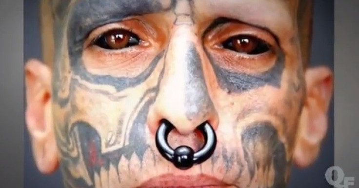 Rodrigo Fernando dos Santos, a tattoo artist, paid nearly £350 to have his eyeball tattooed black (YouTube)