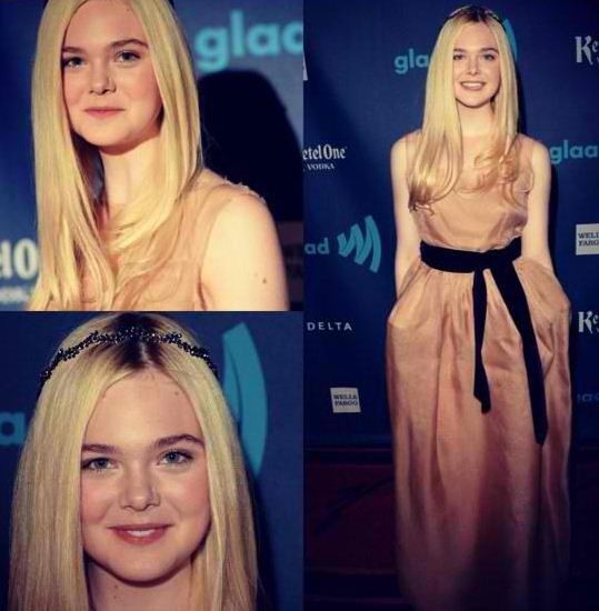 Elle Fanning arrives for the 24th Annual GLAAD Media Awards