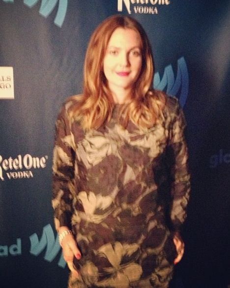 Drew Barrymore arrives for the 24th Annual GLAAD Media Awards