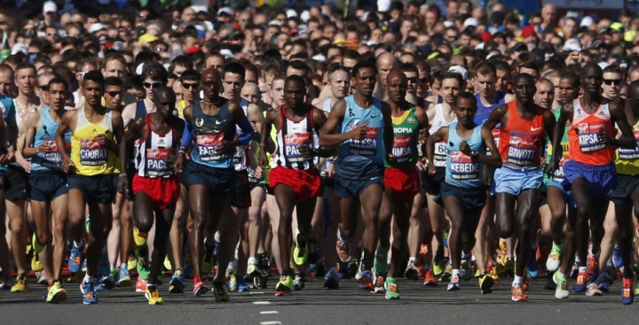 Around 36,000 runner competed in the London Marathon. Many paid their respects to the Boston victims by wearing black ribbons and holding a 30-second silence before the start Around 36,000 runner competed in the London Marathon. Many paid their respects to the Boston victims by wearing black ribbons and holding a 30-second silence before the start