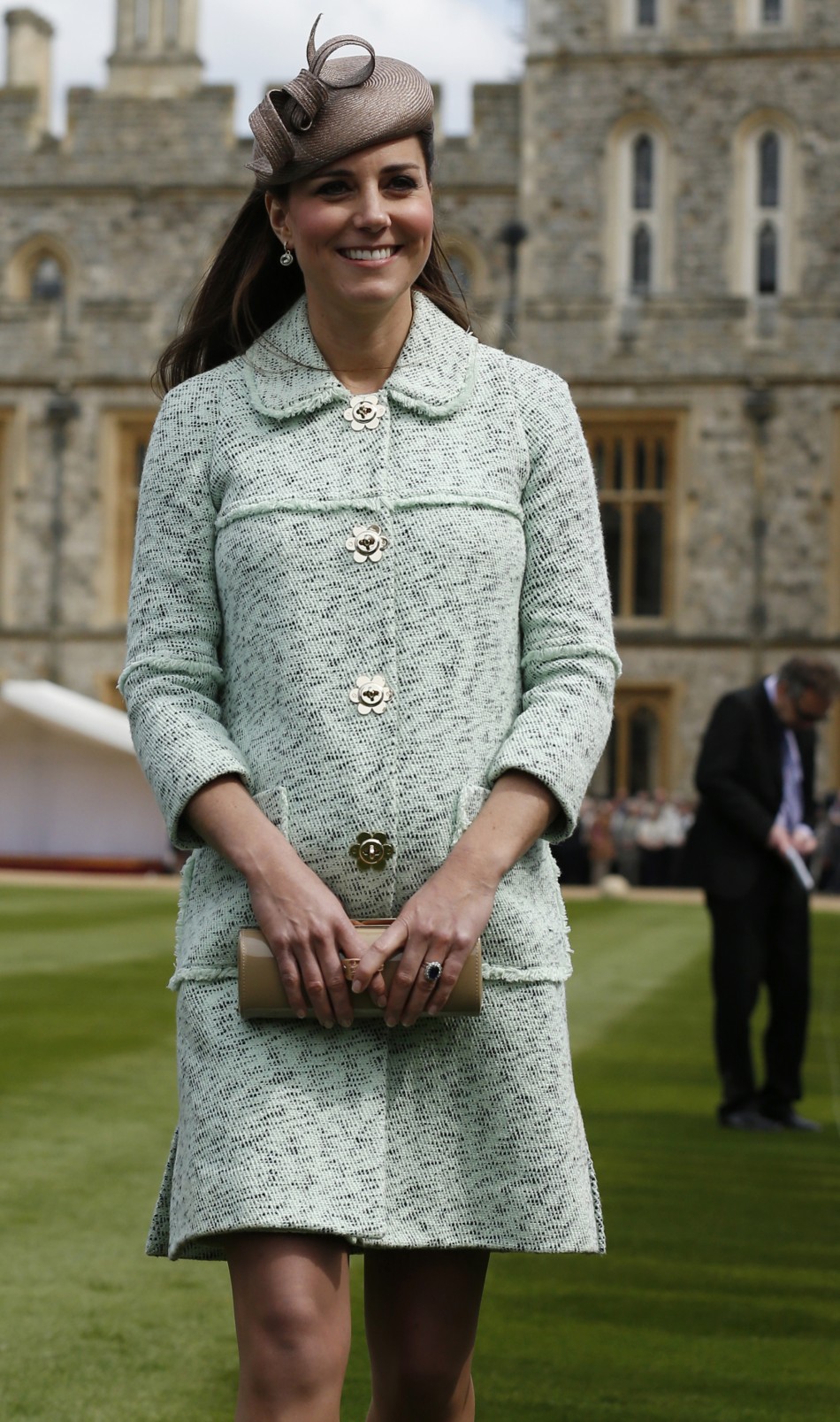 Britains Catherine, Duchess of Cambridge attends the National Review of Queens Scouts at Windsor Castle in Berkshire, near London April 21, 2013.