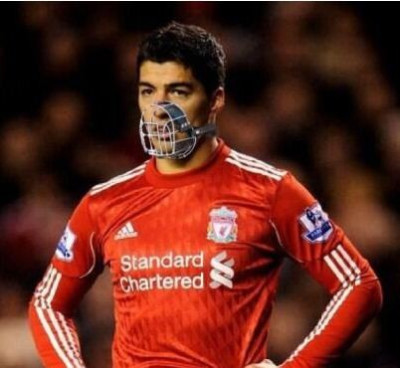 Health Safety officials have reacted to the Luis Suarez biting incident by issuing him with some protective kit Health Safety officials have reacted to the Luis Suarez biting incident by issuing him with some protective kit