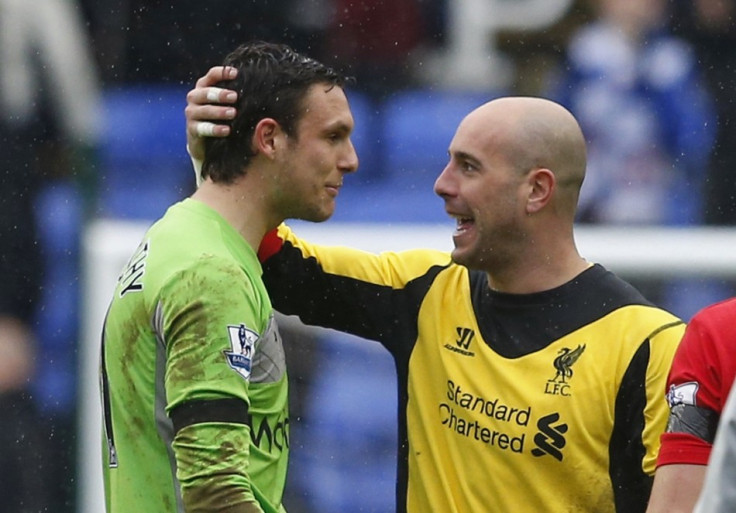 Pepe Reina and Alex McCarthy (L)