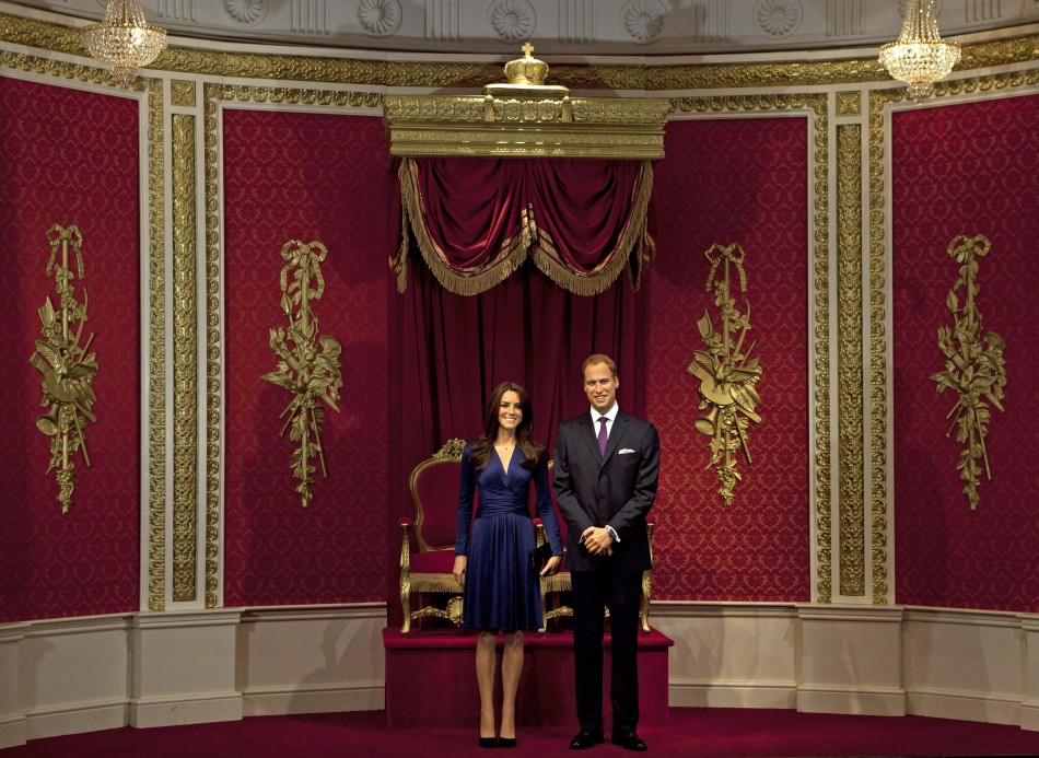 Waxwork models of Prince William and his wife Catherine, Duchess of Cambridge are unveiled at Madame Tussauds in London April 4, 2012.