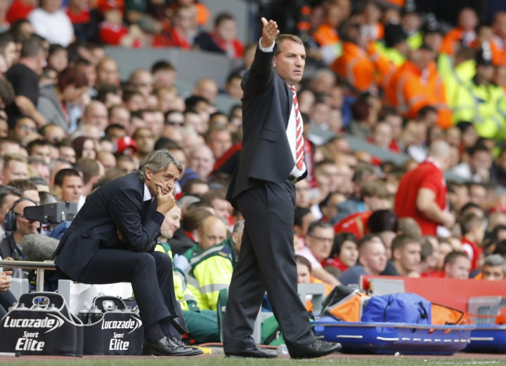 Roberto Mancini (L) and Brendan Rodgers