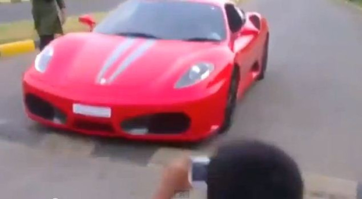 Nine-year-old drives Ferrari, father arrested