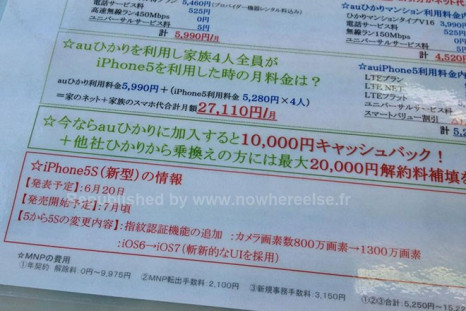 Apple iPhone 5S Pre-Orders to Kick-off on 20 June, Says Leaked Document