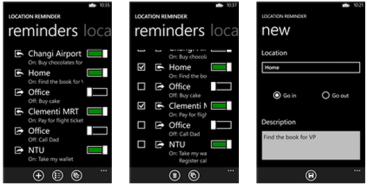 Windows Phone apps Location Reminder