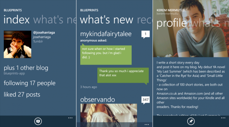 Windows phone apps Tumblr