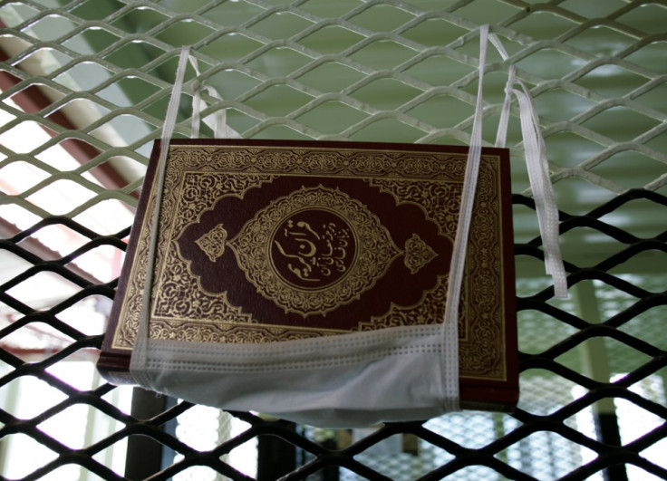 A Koran is shown hanging in a cell in Camp Delta at the Guantanamo Bay