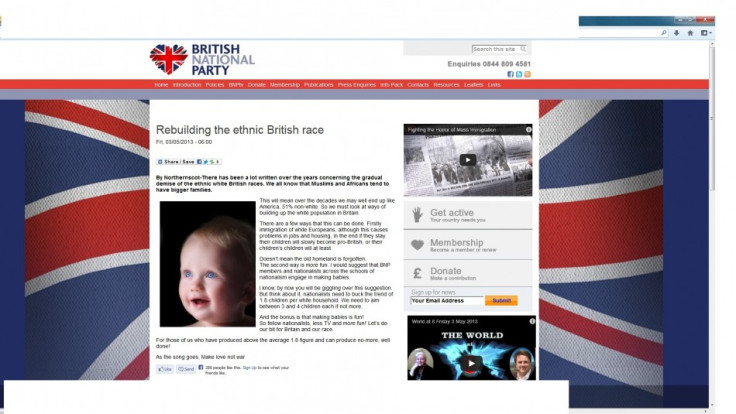 BNP blog posting urging 'nationalists' to procreate.