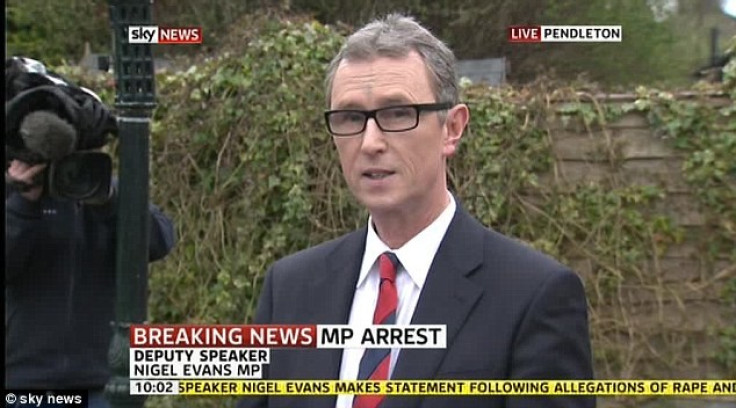 MP Nigel Evans delivers his statement this morning
